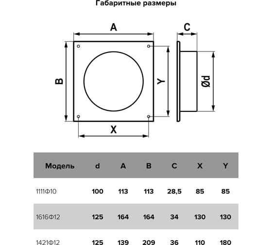 Фланец Ф D100 113х113 мм, пластик ERA 1111Ф10 210-077