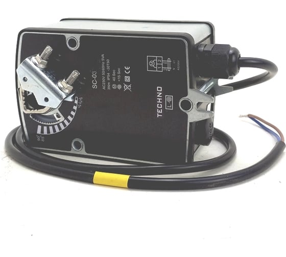 Заслонка регулирующая круглая TKD100-SC-03DN/230V 100 мм с электроприводом 3Нм, 220В, управление открыто/закрыто с возвратной пружиной TECHNO 550103
