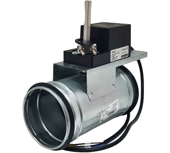 Заслонка регулирующая круглая TKD100-02DN/24V 100 мм с реверсивным электроприводом 2Нм, 24В, управление открыто/закрыто TECHNO 550102 1