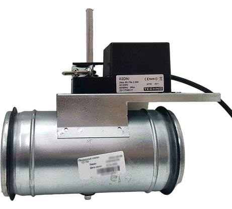 Заслонка регулирующая круглая TKD100-02DN/230V 100 мм с реверсивным электроприводом 2Нм, 220В, управление открыто/закрыто TECHNO 550101
