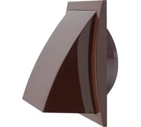 Выход стенной вытяжной с обратным клапаном (175x175 мм; с фланцем 120 мм) Эвент 175К120ФВ, коричневый