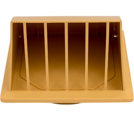 Выход стенной вытяжной с обратным клапаном (175x175 мм; с фланцем 125 мм) Эвент 175К125ФВ, бежевый