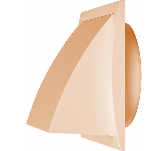 Выход стенной вытяжной с обратным клапаном (175x175 мм; с фланцем 125 мм) Эвент 175К125ФВ, бежевый 26016845