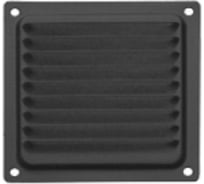 Решетка вентиляционная 100x100 мм, с сеткой, черная Домарт 170942