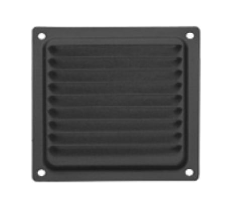 Решетка вентиляционная 100x100 мм, с сеткой, черная Домарт 170942