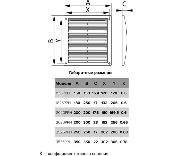 Решетка вентиляционная РРН разъемная 250х250 мм ASA Gray STREETLINE ERA 88-032