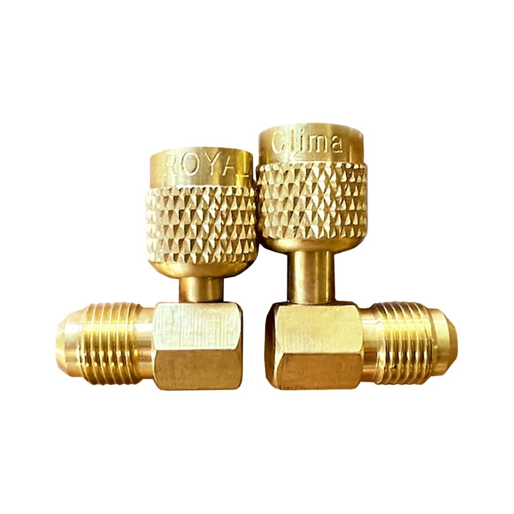 Переходник угловой (5/16"M х 1/4"F, 90°, с R410А на R22, 2 шт) Royal ...