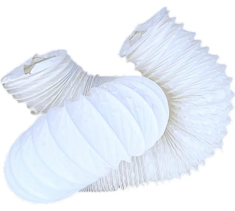 Гибкий полимерный ПВХ воздуховод PVC White -127 мм, 10 м DEC P127/10