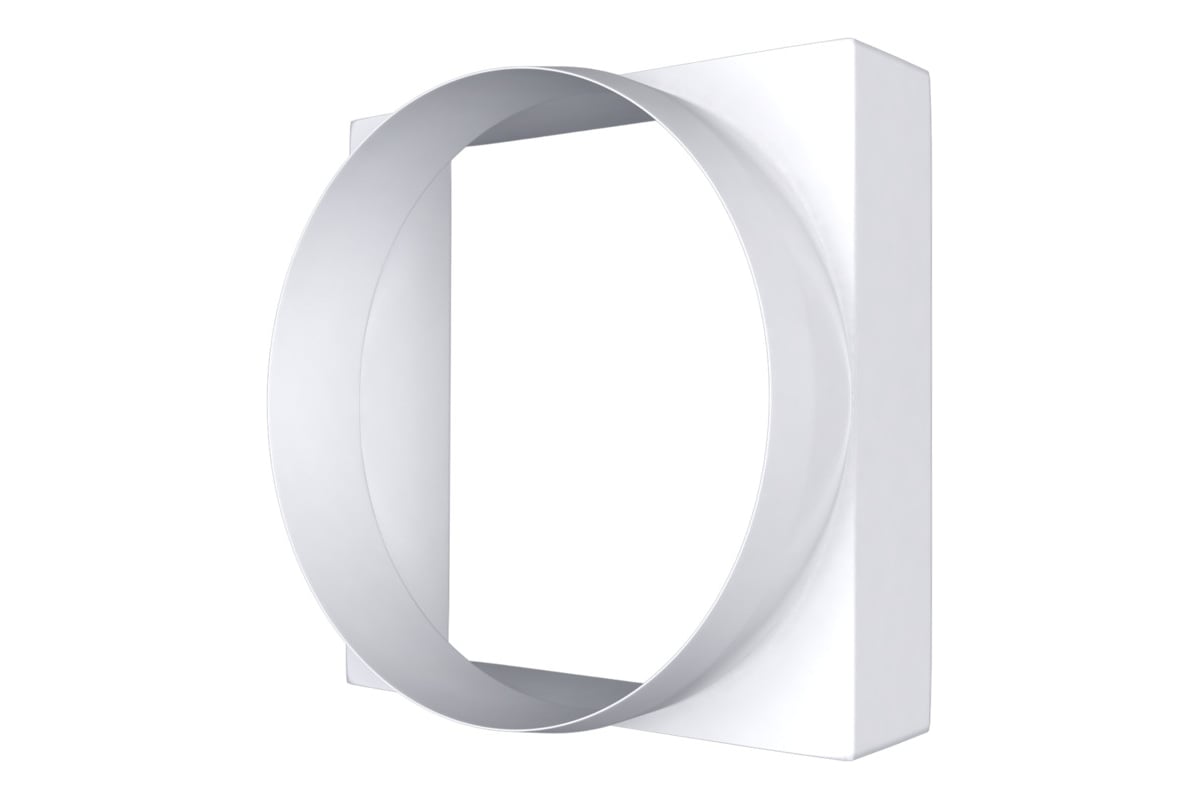 Соединитель квадрата 100х100 мм с круглым воздуховодом 100 мм ERA 10КВ ...