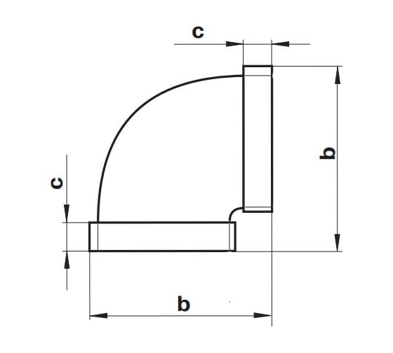 Колено горизонтальное (122х60 мм) VENTS 10205843