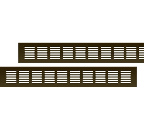 Вентиляционная решетка 60x400 мм, 2 шт, бронза Благовест 21-0002-281
