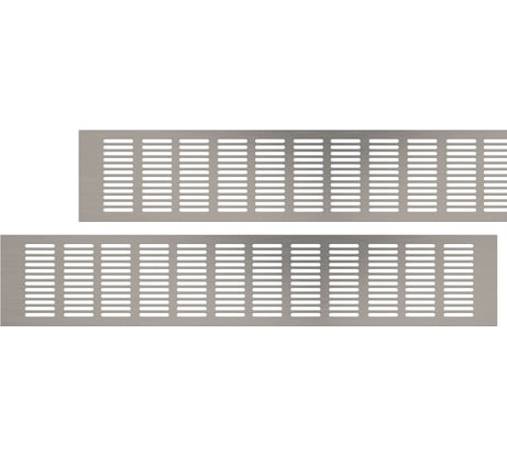 Вентиляционная решетка 100x500 мм, 2 шт, матовый металл Благовест 21-0002-308