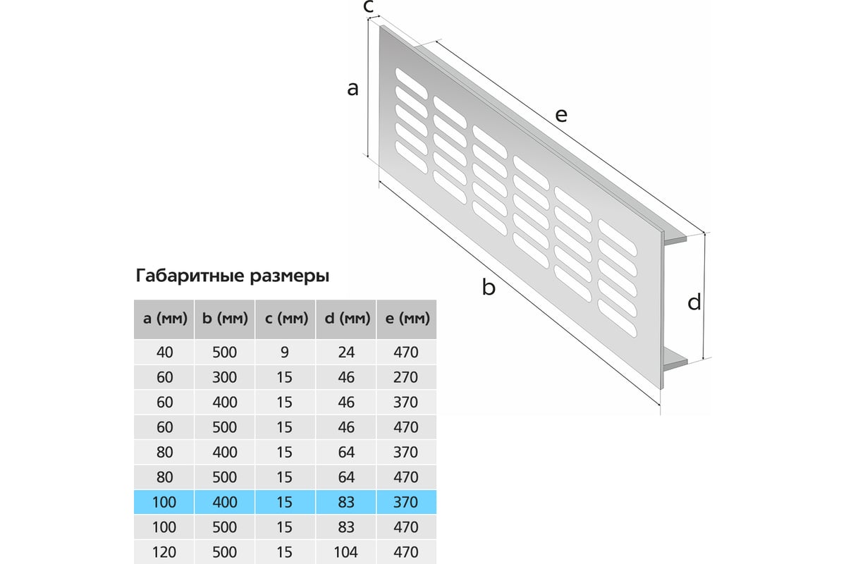 Вентиляционная решетка 100x400 мм, бронза Благовест 21-0002-711 - выгодная  цена, отзывы, характеристики, фото - купить в Москве и РФ