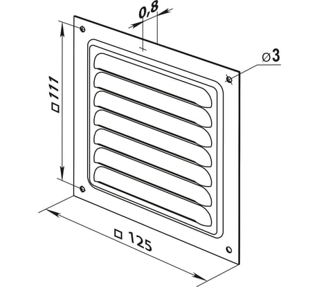 Решетка металлическая РВМ 125с цинк РВС 10225561