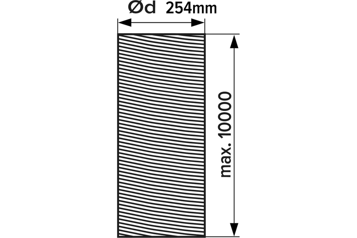 Воздуховод гибкий армированный 70 мкм, 254 мм, 10 м ERA AF254 86-028 ...