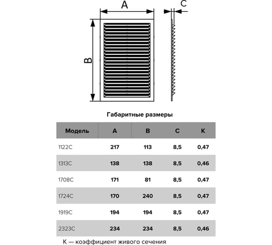 Решетка накладная 138х138 мм ERA 1313С кор 86-677