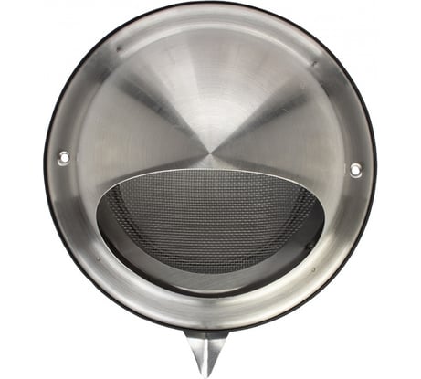 Выход стенной уличный из нержавеющей стали решетка с козырьком, круглый, диаметр фланца 100 мм, с антимоскитной защитной стальной сеткой, ecto-100 ARIUS 135264
