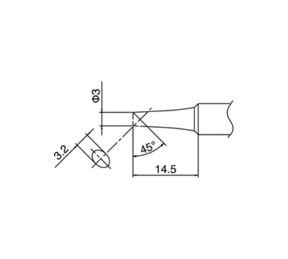 Наконечник для паяльников T18-CF3, залуженный срез HAKKO 200006 1