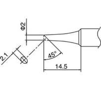 Наконечник для паяльников T18-C2, залуженный HAKKO 200003