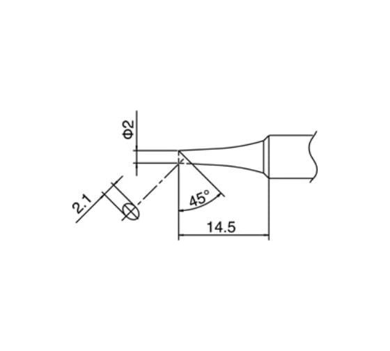 Наконечник для паяльников T18-C2, залуженный HAKKO 200003 1