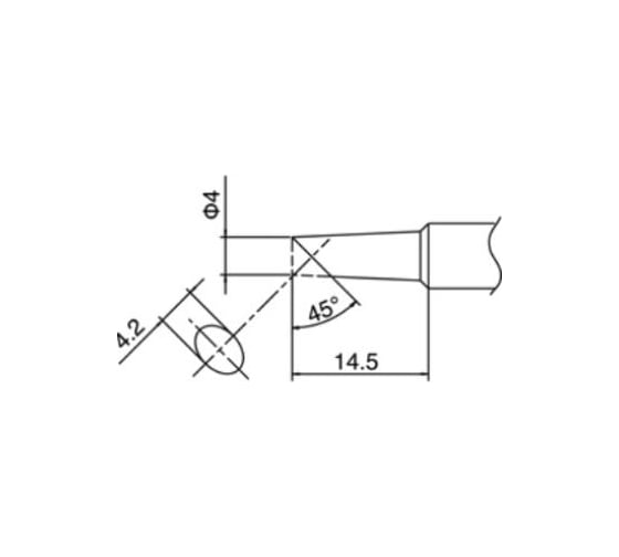 Наконечник для паяльников T18-CF4, залуженный срез HAKKO 200008 1