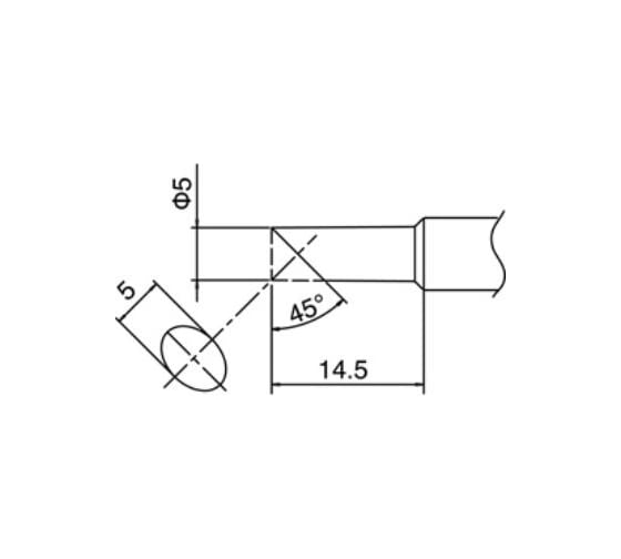 Наконечник для паяльников T18-C5, залуженный HAKKO 200022 1