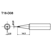 Наконечник для паяльников T18-D08 HAKKO 200009
