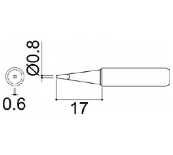 Наконечник для паяльников серии 900 701 702B HAKKO 900M-T-0.8D 300001 1