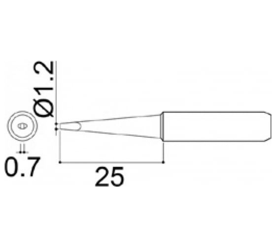 Наконечник для паяльников серии 900 701 702B HAKKO 900M-T-1.2LD 300015 1