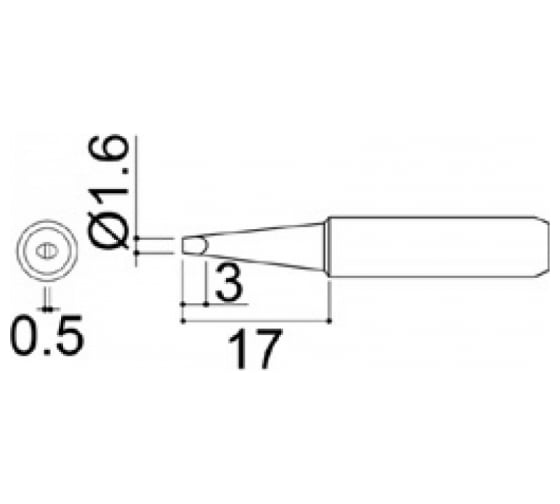 Наконечник для паяльников серии 900 701 702B HAKKO 900M-T-1.6D 300003 1