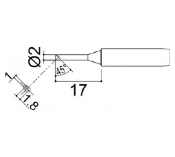 Наконечник для паяльников серии 900 701 702B, залуженный срез с выемкой HAKKO 900M-T-2CM 300040 1