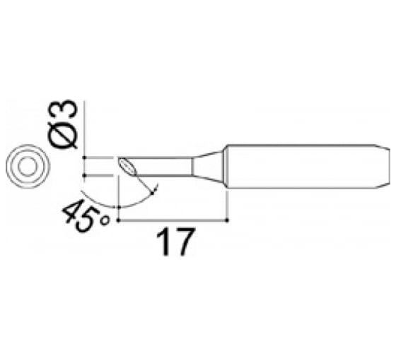 Наконечник для паяльников серии 900 701 702B, залуженный срез HAKKO 900M-T-3CF 300011 1