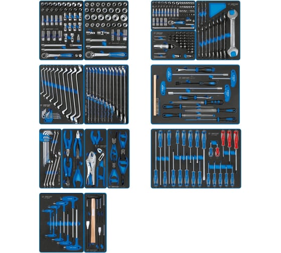 Набор инструментов для тележки, 15 ложементов, 325 предметов KING TONY BOARD 934-325MRVD