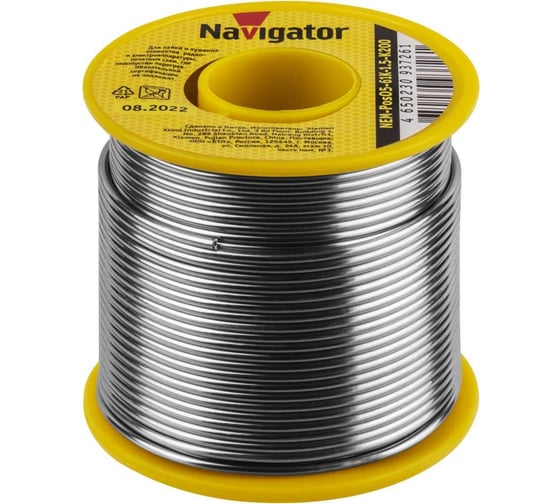 Припой 93 726 NEM-Pos05-61K-1.5-K200 1.5 мм, 200 г Navigator 28365
