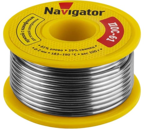 Припой 93 730 NEM-Pos05-61K-2-K100 2 мм, 100 г Navigator 28369