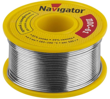 Припой 93 720 NEM-Pos05-61K-1-K100 1 мм, 100 г Navigator 28359