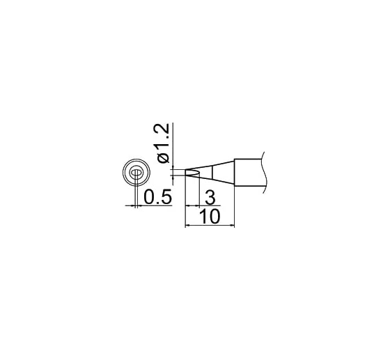 Наконечник T12-D12 для станций FX-950/ FX-951/FX-952/FM-203 HAKKO 100013 1