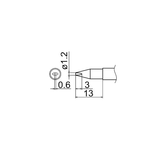 Наконечник T12-DL12 для станций FX-950/FX-951/FX-952/FM-203 HAKKO 100019 1