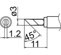 Наконечник T12-KU для станций FX-950/FX-951/FX-952/FM-203 HAKKO 100029