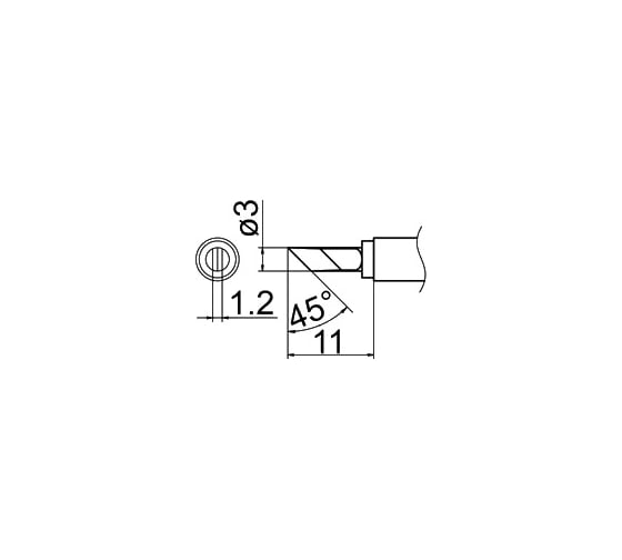 Наконечник T12-KU для станций FX-950/FX-951/FX-952/FM-203 HAKKO 100029 1