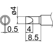 Наконечник T12-D4 для станций FX-950/FX-951/FX-952/FM-203 HAKKO 100016