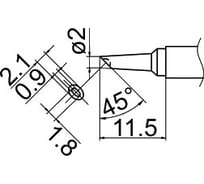 Наконечник T12-BCM2 для станций FX-950/FX-951/FX-952/FM-203 HAKKO 100030