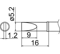 Наконечник T12-D52 для станций FX-950/FX-951/FX-952/FM-203 HAKKO 100017