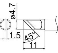 Наконечник T12-KR для станций FX-950/FX-951/FX-952/FM-203 HAKKO 100028