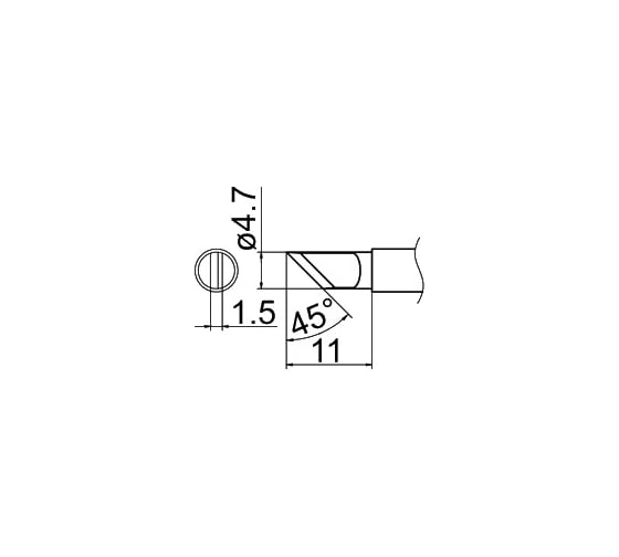 Наконечник T12-KR для станций FX-950/FX-951/FX-952/FM-203 HAKKO 100028 1