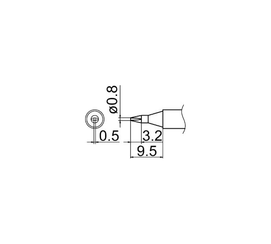 Наконечник T12-D08 для станций FX-950/ FX-951/FX-952/FM-203 HAKKO 100012