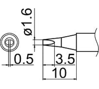 Наконечник T12-D16 для станций FX-950/FX-951/FX-952/FM-203 HAKKO 100014
