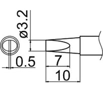 Наконечник T12-DL32 для станций FX-950/FX-951/FX-952/FM-203 HAKKO 100020