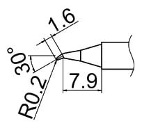 Наконечник T12-JS02 для станций FX-950/FX-951/FX-952/FM-203 HAKKO 100026