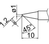 Наконечник T12-BC1Z для станций FX-950/ FX-951/FX-952/FM-203 HAKKO 100034